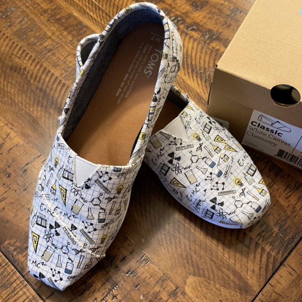 Toms Classic White Canvas Chemistry SlipOns
